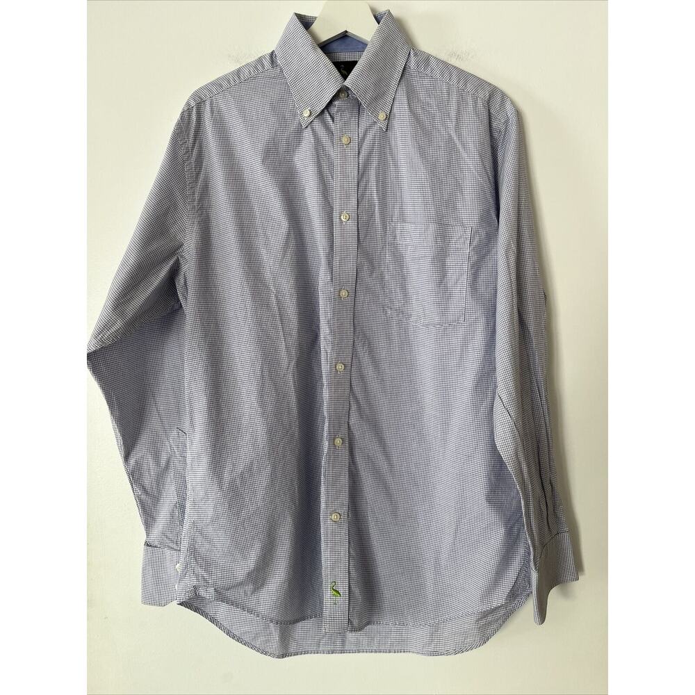 Tailorbyrd Dress Shirt Button Down Size Med Blue Plaid Check Mens Long Sleeve